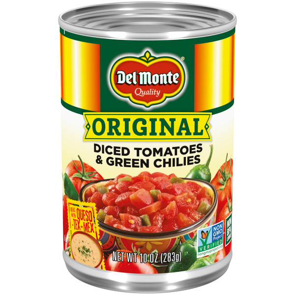 Fire Roasted Diced Tomatoes with Hatch Green Chiles | Del Monte®